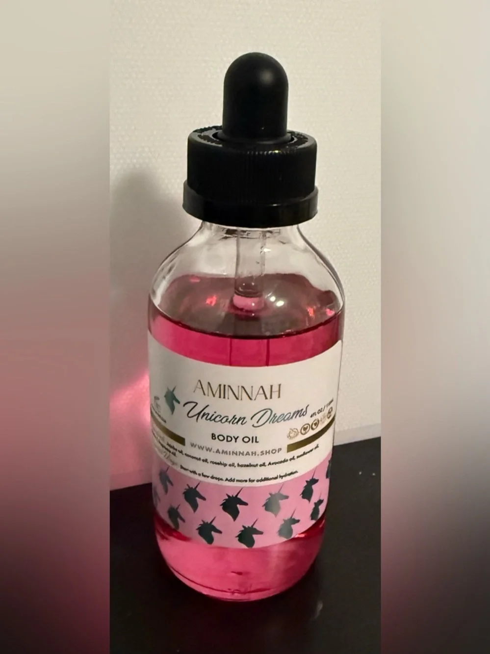 Aminnah Unicorn Dreams Body Oil! NEW Smells like Pink Sugar & Cotton Candy!